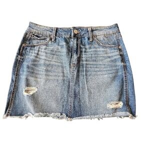 Juniors 13 MUDD flex stretch straight mini pencil denim jean skirt casual summer